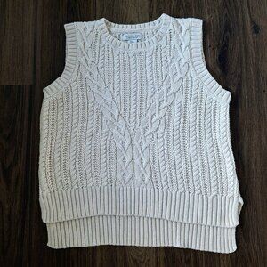 💙 Rachel Zoe Cable Knit Vest Size M/LCotton Blend Preppy Academia Fall